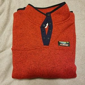 LL bean sweater fleece 1/2 butting